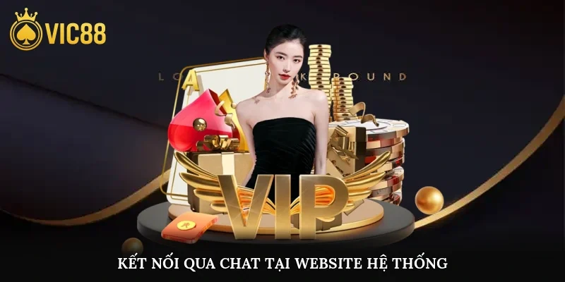 Kết nối qua chat tại website hệ thống